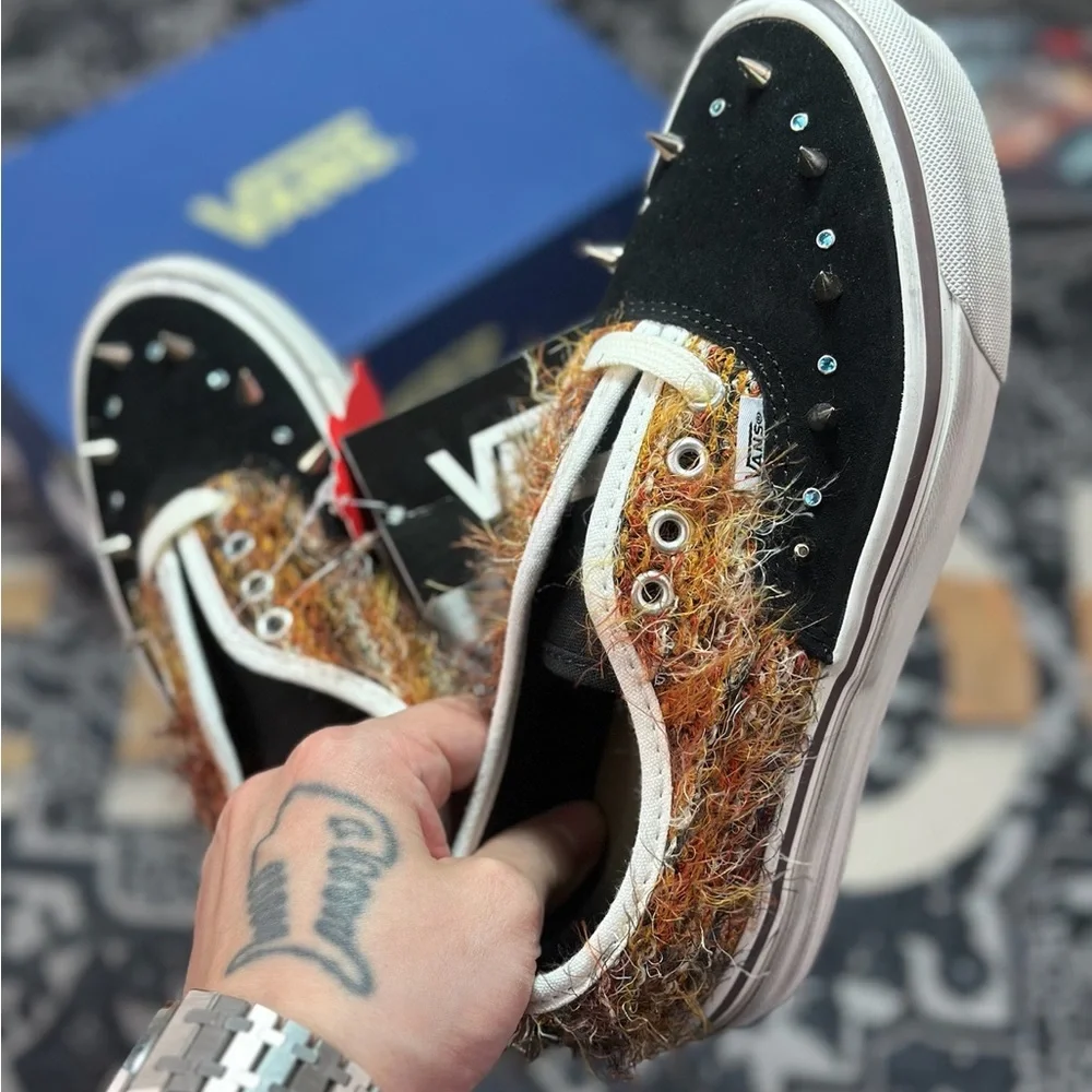 Vans Black and Multicolor Spike-Embellished Platform Sneaker